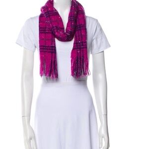 Burberry Fuchsia Checkered Scarf